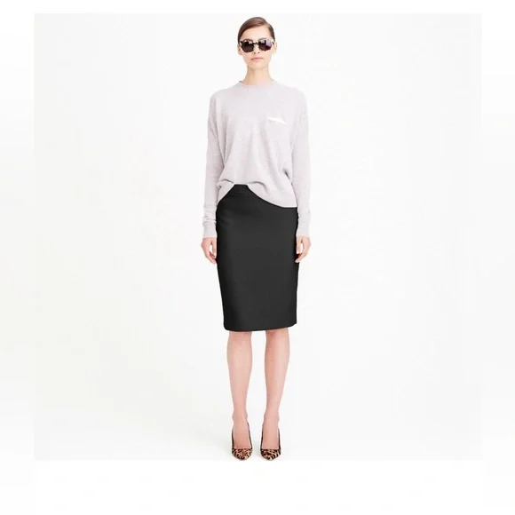 J. Crew Elegant Black Pencil Wool Lined Skirt Size 12 NWOT PRICE IS FIRM - Picture 2 of 8